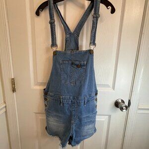 YMI Denim Shortalls Light Wash Waist 30” Pockets Jr Size 11